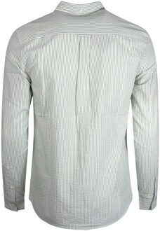 Lyle & Scott Seersucker Strike groen shirt met lange mouwen - maat M