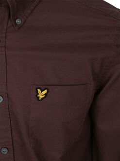 Lyle & Scott Shirt Plain Oxford Bordeaux Rood - L,M,S