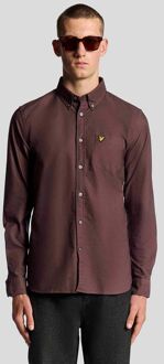Lyle & Scott Shirt Plain Oxford Bordeaux Rood - XXL