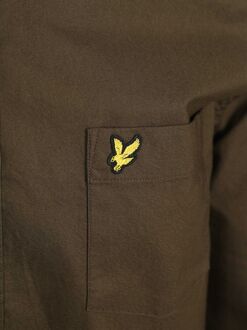 Lyle & Scott Shirt Plain Oxford Olive Donkergroen - L,M