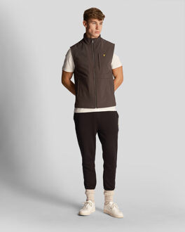 Lyle & Scott Softshell donkergrijs giletjack met logo van Lyle & Scott - maat