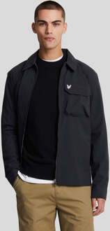 Lyle & Scott Softshell Overshirt met Zakken - Lak Zwart