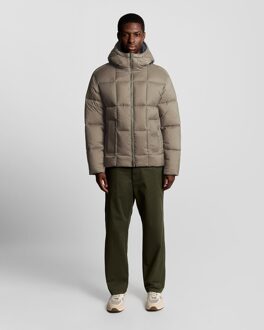 Lyle & Scott Square Cocoon Puffer Jacket - Bruin - maat L