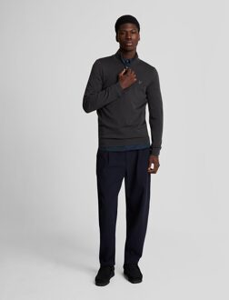 Lyle & Scott stretchstof poplin overhemd - marineblauw - maat Navy