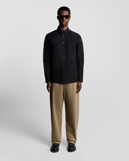 Lyle & Scott stretchstof poplin overhemd - zwart