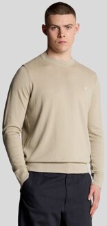 Lyle & Scott Superfine Cotton Crew Neck Trui - Willow Grey Grijs