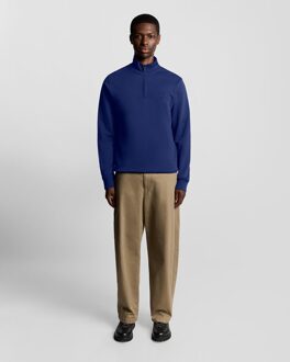 Lyle & Scott Superfine Katoenen 1/4 Zip Sweatshirt - Blauw