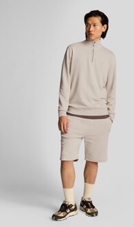 Lyle & Scott Superfine Katoenen 1/4 Zip Sweatshirt - Zand