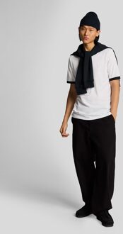 Lyle & Scott Superfine Katoenen Contrast Poloshirt - Wit - maat XS Wit/Navy