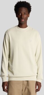 Lyle & Scott Superfine Katoenen Crew Neck Sweatshirt - Celadon Tint Geel