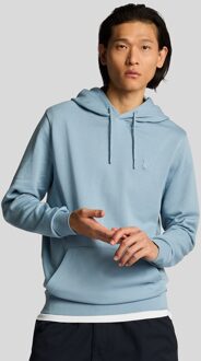 Lyle & Scott Superfine Katoenen Loopback Hoodie - Blue Ash Blauw