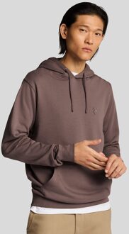 Lyle & Scott Superfine Katoenen Loopback Hoodie - Plum Truffle Bruin