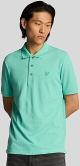 Lyle & Scott Superfine Katoenen Poloshirt - Diep Aqua Turquoise