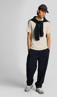 Lyle & Scott Superfine katoenen poloshirt met punt - zand