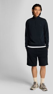 Lyle & Scott Superfine Katoenen Sweatshirt met 1/4 Rits - Marineblauw Navy