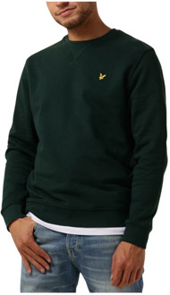 Lyle & Scott Sweater van biologisch katoen met logo Donkergroen - XL