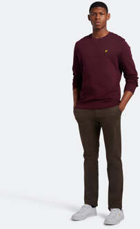 Lyle & Scott sweatshirt met ronde hals in bordeauxrood Bourgogne