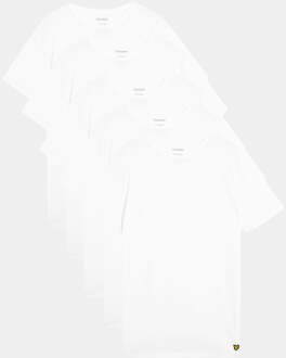 Lyle & Scott T-shirt in Wit (5-Pack) - L