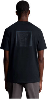 Lyle & Scott T-shirt met rubberen logo voor heren (Marine) - maat 2XL Navy