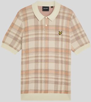 Lyle & Scott Tartan Gebreid Poloshirt - Geel