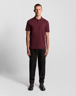 Lyle & Scott Tekst Logo Interlock Poloshirt Rood