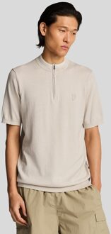 Lyle & Scott Tipped Mock Neck Trui met Korte Mouwen - Cove Steen