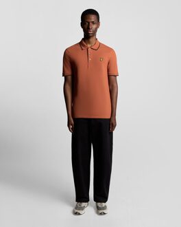 Lyle & Scott Tipped Poloshirt - Rood - maat XS Oranje