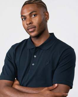 Lyle & Scott tonaal Eagle marineblauw poloshirt Donker Marine