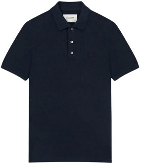 Lyle & Scott tonaal Eagle marineblauw poloshirt
