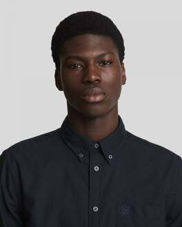 Lyle & Scott Tonal Button Down Oxford Shirt - Marineblauw Donker Marine