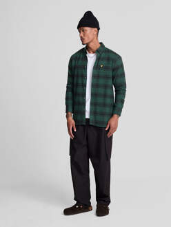 Lyle & Scott Tonal Check Flanellen Overhemd Blauw - maat