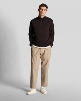 Lyle & Scott Tonal Eagle Heren Half-Zip Sweatshirt Zwart