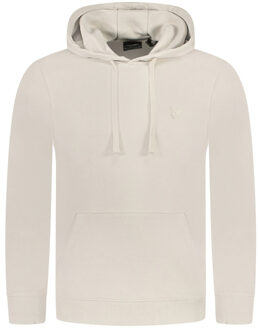 Lyle & Scott tonale Eagle-logo Olive Cove pull-over hoodie - maat L Crème