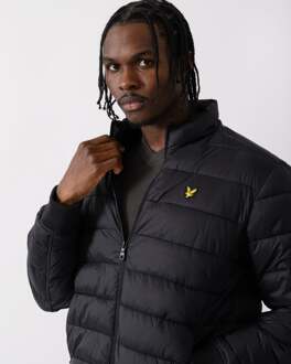 Lyle & Scott trechterhals gewatteerd gitzwart jack