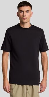 Lyle & Scott Twill Texture Crew Neck T-shirt - Lak Zwart