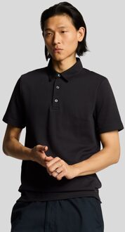 Lyle & Scott Twill Texture Poloshirt - Lak Zwart