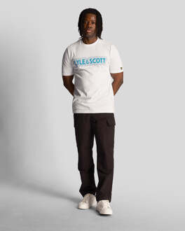 Lyle & Scott Vibrations Print T-shirt voor heren in het wit - maat S