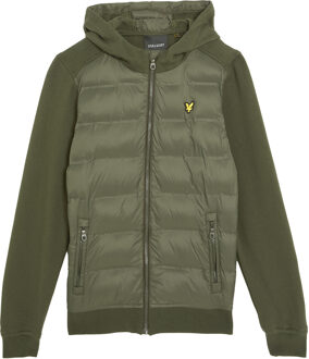 Lyle & Scott winter hybrid hoodie jongens - donker groen - Maat 134/140