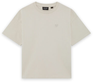 Lyle & Scott winter relaxed t-shirt jongens - beige - Maat 140/146