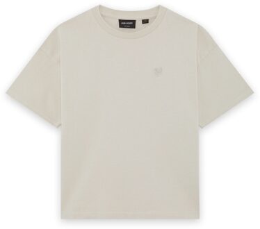 Lyle & Scott winter relaxed t-shirt jongens - beige - Maat 152/158