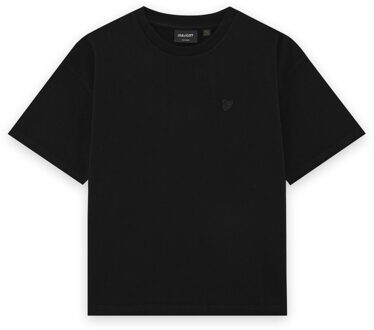 Lyle & Scott winter relaxed t-shirt jongens - zwart - Maat 134/140