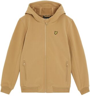 Lyle & Scott winter softshell jas jongens - bruin - capuchon - Maat 152/158