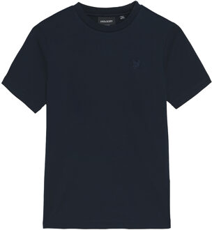 Lyle & Scott winter t-shirt jongens - donker navy blauw - Tonal - Maat 134/140
