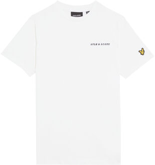 Lyle & Scott winter t-shirt jongens - wit - geborduurd - Maat 152/158