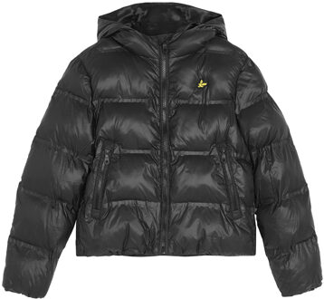 Lyle & Scott winter winterjas jongens - zwart - puffer, cropped - Maat 134/140