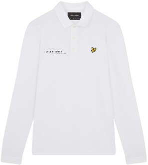Lyle & Scott wit gecoordineerd logo-poloshirt met lange mouwen