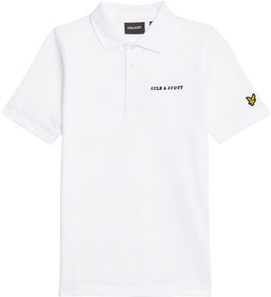 Lyle & Scott zomer polo shirt jongens - wit - Script embroidery - Maat 134/140