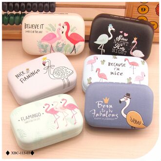 Lymouko Cartoon Leuke Dieren Patronen Met Spiegel Metalen Contact Lens Case Voor Vrouwen Houder Draagbare Pu Contactlenzen Doos