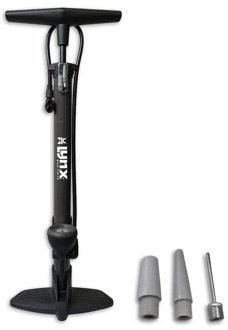 LYNX fietspomp met manometer 6 Bar staal 68 cm grijs/zwart