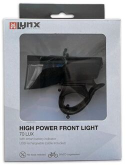 LYNX Koplamp USB High Max 70 Lux Zwart